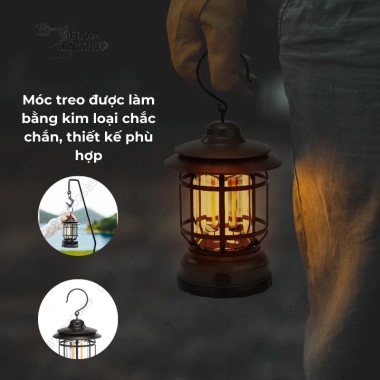 Đèn cắm trại dã ngoại du lịch pin sạc USB tiện lợi - sáng mạnh, giá chỉ 140.000đ 4