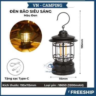 Đèn Cắm Trại HGHOME Dã Ngoại Pin Sạc USB, Thời Gian Sử Dụng 6h - Hàng Cao Cấp Giá 120k