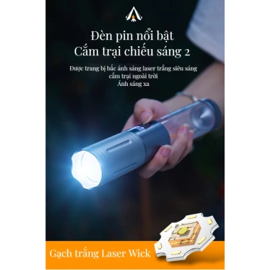 Đèn cắm trại Zoom TYPE-C, kính thiên văn LED Ultra, treo lều, cầm tay - 179.000₫