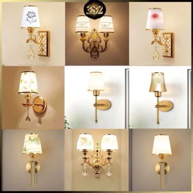 Đèn cầu thang & treo tường phòng ngủ chao dù thủy tinh, Thân hợp kim, giảm còn 165.000₫