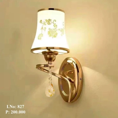 Đèn cầu thang & treo tường phòng ngủ chao dù thủy tinh, Thân hợp kim, giảm còn 165.000₫