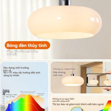 Đèn chùm Bauhaus phong cách Bắc Âu - đa năng cho nhà hàng, quầy bar, phòng ngủ, thiết kế bánh trứng kiểu kem thời trung cổ - giá 414.744₫ 7