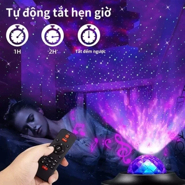 Đèn Cực Quang Starry Galaxy 2 trong 1: Chiếu Bầu Trời, Loa Bluetooth, Điều Khiển - Trang Trí Phòng Ngủ 30.000 VND 2