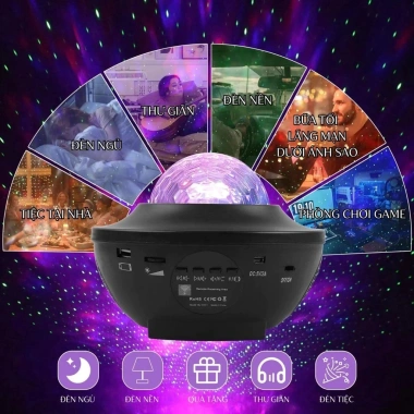 Đèn Cực Quang Starry Galaxy 2 trong 1: Chiếu Bầu Trời, Loa Bluetooth, Điều Khiển - Trang Trí Phòng Ngủ 30.000 VND 5