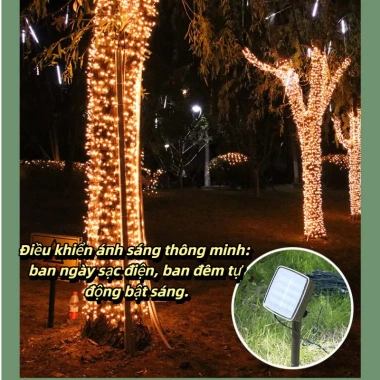 Đèn dây LED năng lượng mặt trời cho sân vườn 100 bóng 12m/200 bóng 22m giá 96.040đ 2