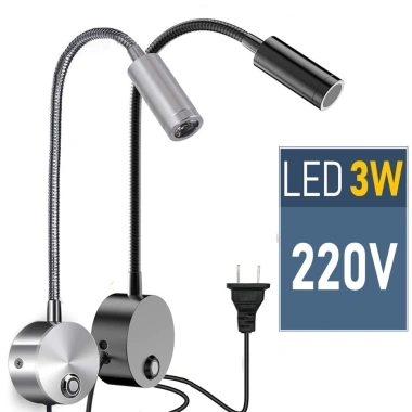 Đèn đọc sách gắn tường LED 3W 220V - Ánh sáng chiếu rọi, tích hợp đèn ngủ & đèn soi tranh, chỉ 129.000₫