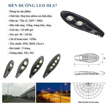 Đèn Đường Chiếc Lá Haledco 50-200W LED Cao Áp Ngoài Trời Siêu Sáng, Chống Nước, Giá Ưu Đãi 200.000₫ 4