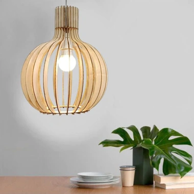 Đèn gỗ dáng củ tỏi - Đèn thả trần phong cách, chỉ 12.222₫, nhiều mẫu đẹp