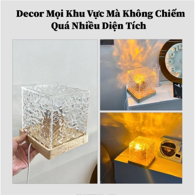 Đèn Gợn Sóng Mika 16 Màu LED 3D Chiếu Sóng Nước Chill Điều Khiển RGB Phòng Ngủ 5