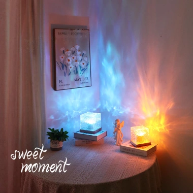Đèn Gợn Sóng Mika 16 Màu LED 3D Chiếu Sóng Nước Chill Điều Khiển RGB Phòng Ngủ 6