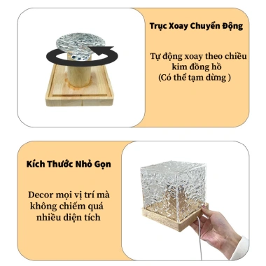 Đèn Gợn Sóng Mika 16 Màu LED 3D Chiếu Sóng Nước Chill Điều Khiển RGB Phòng Ngủ 8