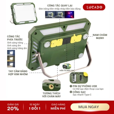 Đèn LED Cắm Trại Công Suất Cao, Chống Nước, Sạc và Tìm Kiếm, Di Động Treo Lều 230k 4