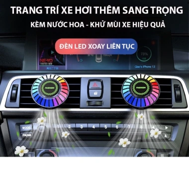 Đèn LED Cảm Ứng Âm Thanh Nước Hoa Gắn Cửa Gió - Nhấp Nháy Theo Nhạc, Mùi Hương 2