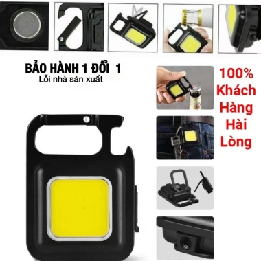 Đèn Led Cob 800 Lumens Mini Cầm Tay, Móc Chìa Khóa, USB, Đèn Pin Khẩn Cấp Ngoài Trời - 9.312 VND 2