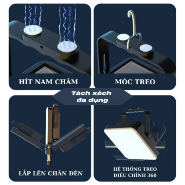 Đèn LED đa năng 180D sạc, chống nước, siêu sáng – Đèn cầm tay camping 264Tech 289k