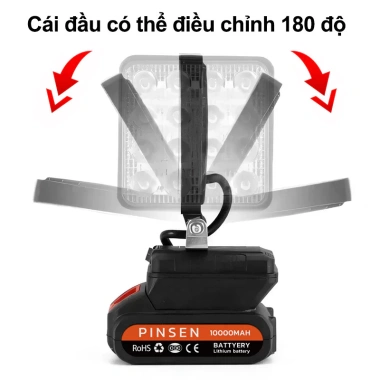 Đèn LED Di Động Không Dây 4 Inch Cầm Tay, Sáng Mạnh, Tương Thích 21V Makita, Dùng Ngoài Trời