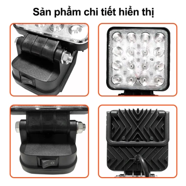 Đèn LED Di Động Không Dây 4 Inch Cầm Tay, Sáng Mạnh, Tương Thích 21V Makita, Dùng Ngoài Trời