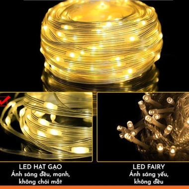 Đèn LED Đom Đóm Hạt Gạo Fairy Light Chống Nước 10‑40‑90m, Hộp Chỉnh Chế Độ, Giá 37k 2