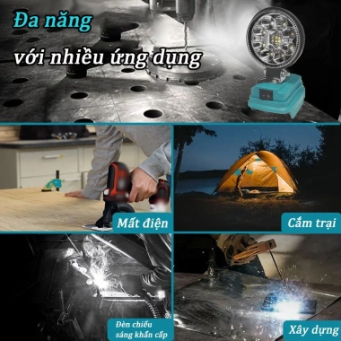 Đèn LED không dây 27W 2.850 lumen, đèn pha mạnh, cổng USB, giá chỉ 151.445₫ 2