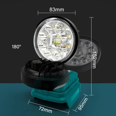 Đèn LED không dây 27W 2.850 lumen, đèn pha mạnh, cổng USB, giá chỉ 151.445₫ 6