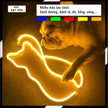 Đèn LED Neon 12V hình con mèo 35x20cm Trang trí phòng ngủ đèn ngủ quà tặng MIXJ