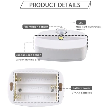 Đèn LED Nhỏ Cảm Biến Chuyển Động Pin 2 Kiểu Dáng Treo Tường và Cầu Thang Đa Năng