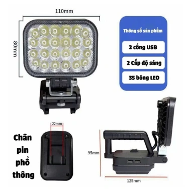 Đèn LED Siêu Sáng 35 Bóng Để Bàn – 2 Chế Độ, Tay Cầm, Sạc Dự Phòng, Chân Pin – 86.000₫ 8