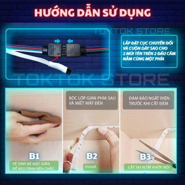 Đèn LED trang trí RGB 16 triệu màu 3M-10M, điều khiển điện thoại, giá ưu đãi 154k 5