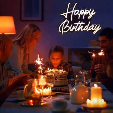Đèn LED uốn Neon Sign Happy Birthday Trang trí sinh nhật, giá chỉ 680.000, giao nhanh, giảm giá 7