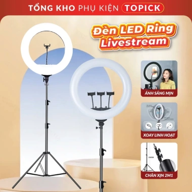 Đèn livestream 26 33 36cm chân 2m1 hỗ trợ chụp makeup quay Tiktok bán hàng giá chỉ 86k