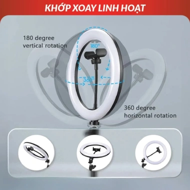 Đèn livestream 26 33 36cm chân 2m1 hỗ trợ chụp makeup quay Tiktok bán hàng giá chỉ 86k