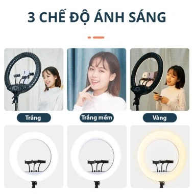 Đèn livestream trợ sáng studio chụp ảnh quay phim trọn bộ 26‑54cm kèm chân đỡ 2m – Giá chỉ 166.000đ