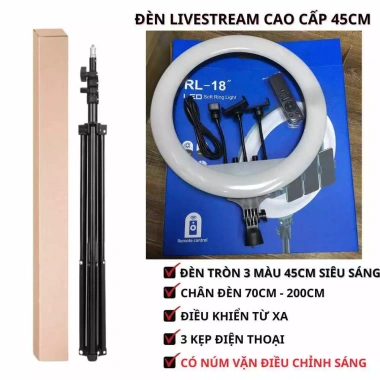 Đèn livestream trợ sáng studio chụp ảnh quay phim trọn bộ 26‑54cm kèm chân đỡ 2m – Giá chỉ 166.000đ