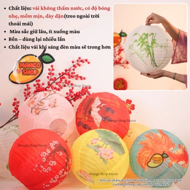 Đèn Lồng Giấy Hoa Văn Truyền Thống - Trang Trí Trung Thu, Treo Nhà, Quán 12.000đ