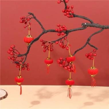 Đèn lồng mini 3.5cm treo trang trí Tết 2.026 - Giá chỉ 12.000₫, giảm từ 15.000₫, phụ kiện decor cây mai quất