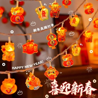 Đèn Lồng Năm Mới Lip Lap – Dây Đèn CNY Phước Lành, Trang Trí Tết, 198.000đ