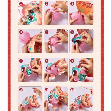 Đèn lồng Trung Thu cá chép - Lồng đèn treo handmade trang trí lễ hội, đám cưới, quà tặng 2.025 giá 3.800₫