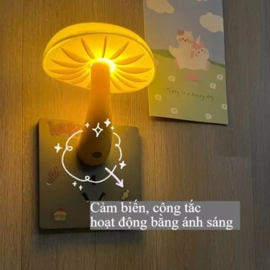 Đèn nấm cắm điện phát sáng tự động, cảm biến thông minh dùng ban đêm - Giá chỉ 44.000₫ 3