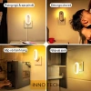 Đèn Ngủ Ban Đêm Hẹn Giờ Tự Động, Điều Khiển Xa, Ánh Sáng Trắng Vàng, Cổng Sạc Kép 6