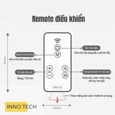 Đèn Ngủ Ban Đêm Hẹn Giờ Tự Động, Điều Khiển Xa, Ánh Sáng Trắng Vàng, Cổng Sạc Kép