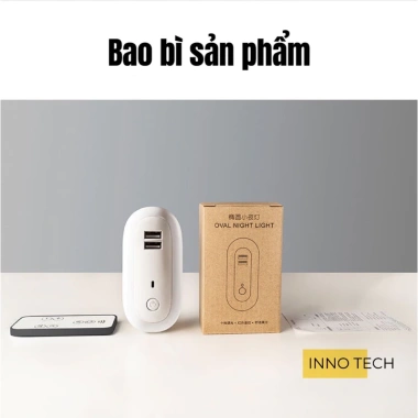 Đèn Ngủ Ban Đêm Hẹn Giờ Tự Động, Điều Khiển Xa, Ánh Sáng Trắng Vàng, Cổng Sạc Kép
