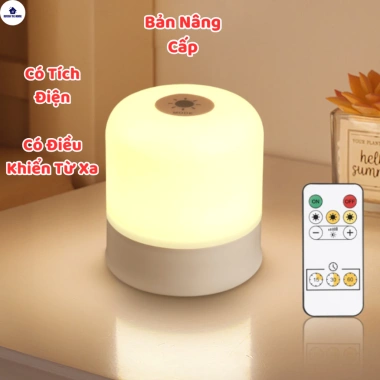 Đèn ngủ bàn LED pha sữa 3 màu, điều khiển từ xa cảm ứng, trang trí phòng trẻ, 54.940₫ 9