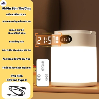 Đèn ngủ bàn LED pha sữa 3 màu, điều khiển từ xa cảm ứng, trang trí phòng trẻ, 54.940₫ 10