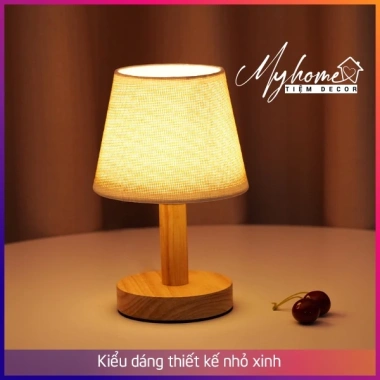 Đèn ngủ bàn My Home DN006 chao nấm gỗ, họa tiết đa dạng, cắm USB, đọc sách đầu giường 95.000₫ 4