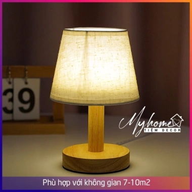 Đèn ngủ bàn My Home DN006 chao nấm gỗ, họa tiết đa dạng, cắm USB, đọc sách đầu giường 95.000₫ 5