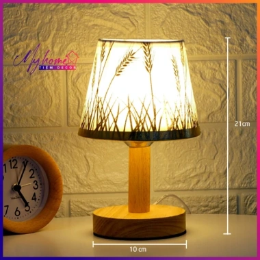 Đèn ngủ bàn My Home DN006 chao nấm gỗ, họa tiết đa dạng, cắm USB, đọc sách đầu giường 95.000₫ 6