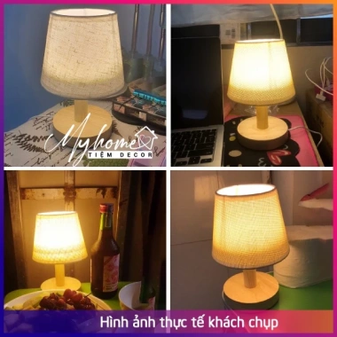 Đèn ngủ bàn My Home DN006 chao nấm gỗ, họa tiết đa dạng, cắm USB, đọc sách đầu giường 95.000₫ 8