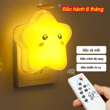 Đèn ngủ bé hình ngôi sao cắm ổ điện, treo tường, điều khiển từ xa HT Shop DN010 74.999₫