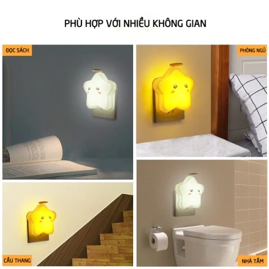 Đèn ngủ bé hình ngôi sao cắm ổ điện, treo tường, điều khiển từ xa HT Shop DN010 74.999₫