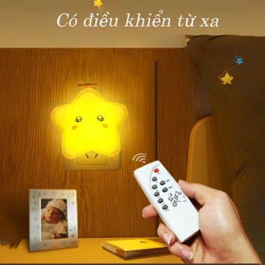 Đèn ngủ bé hình ngôi sao cắm ổ điện, treo tường, điều khiển từ xa HT Shop DN010 74.999₫